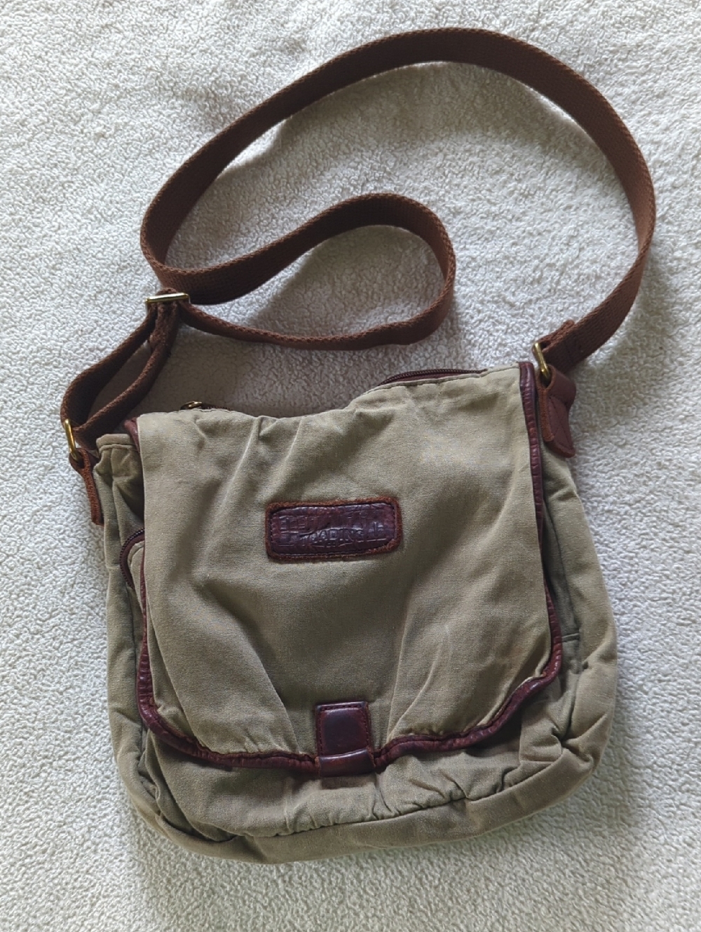 Dutch Trading Olive Green Canvas Crossbody Messenger Bag Purse